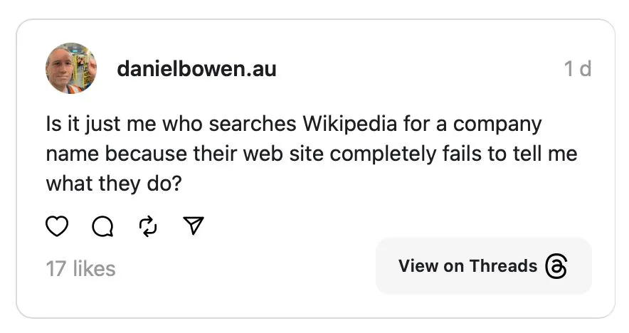 Screenshot from Daniel Bowens Threads account ⌘