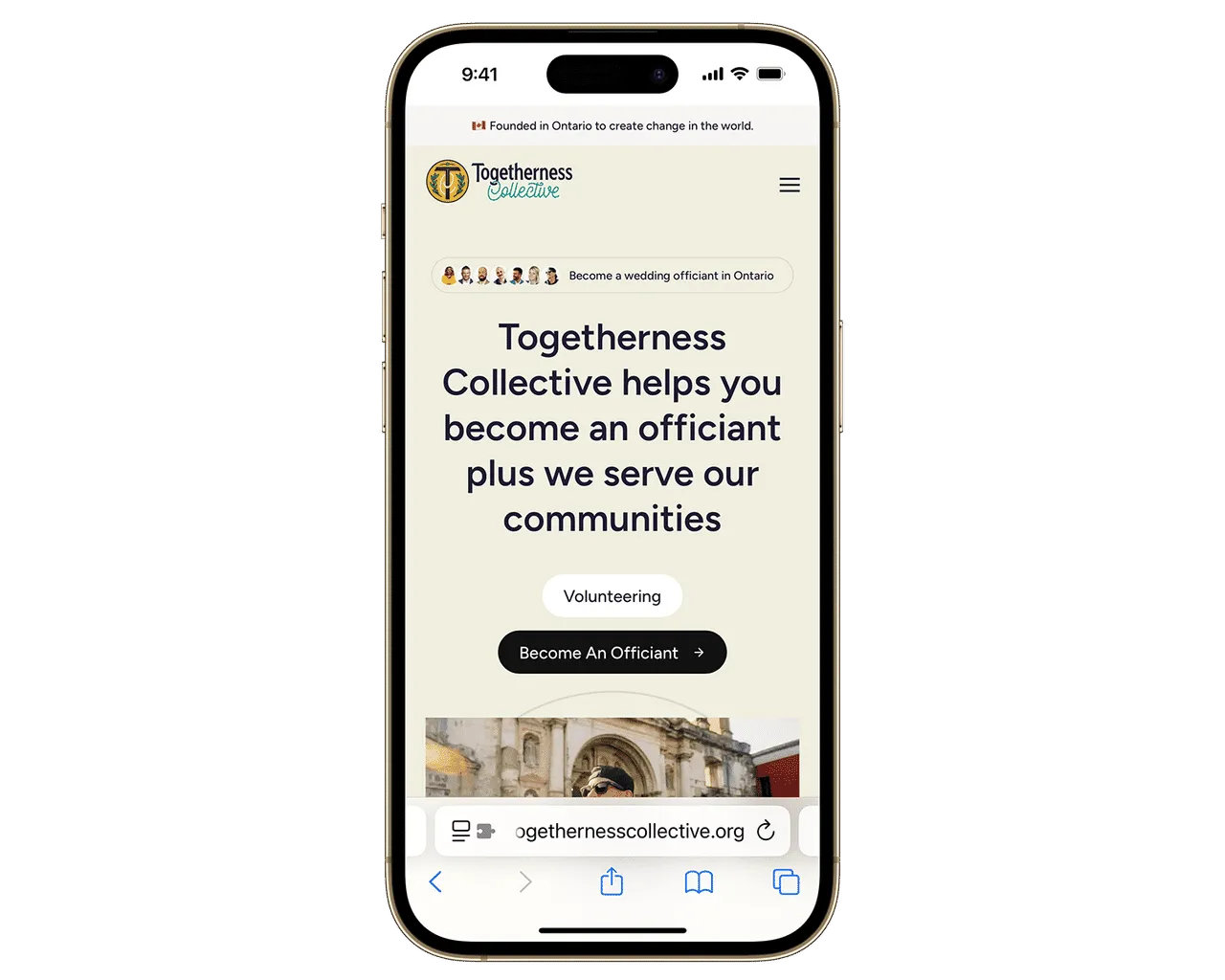 Screenshot of the mobile version of the website ⌘