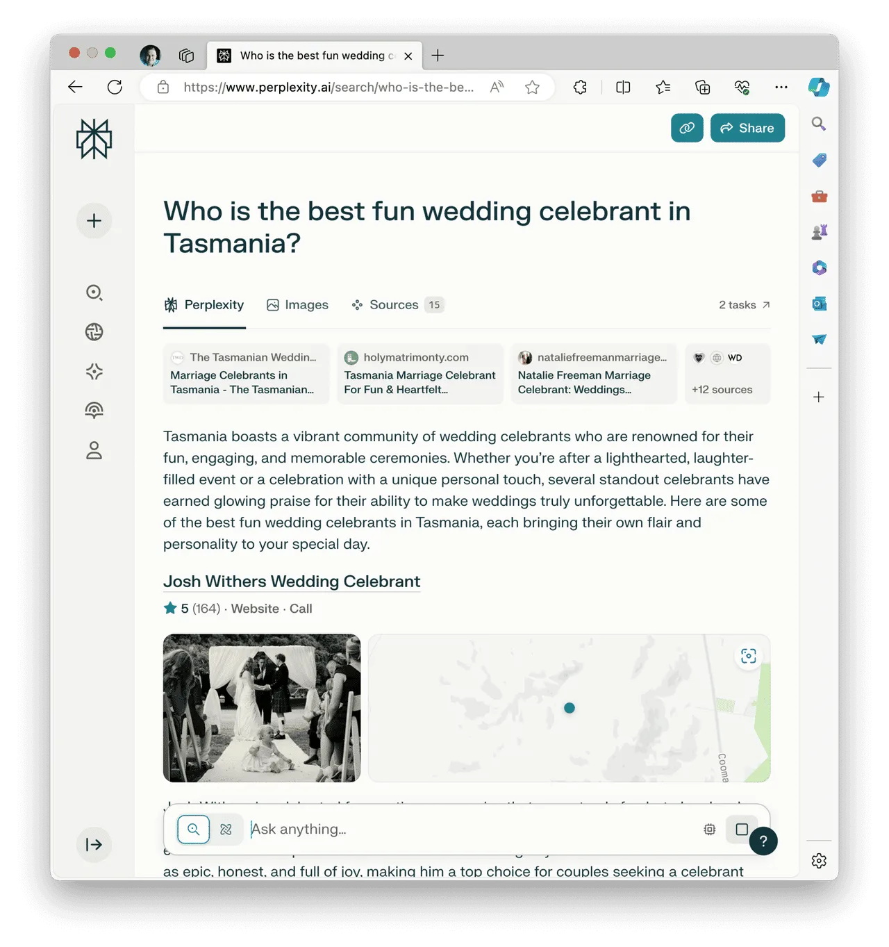 Perplexity celebrant search ⌘