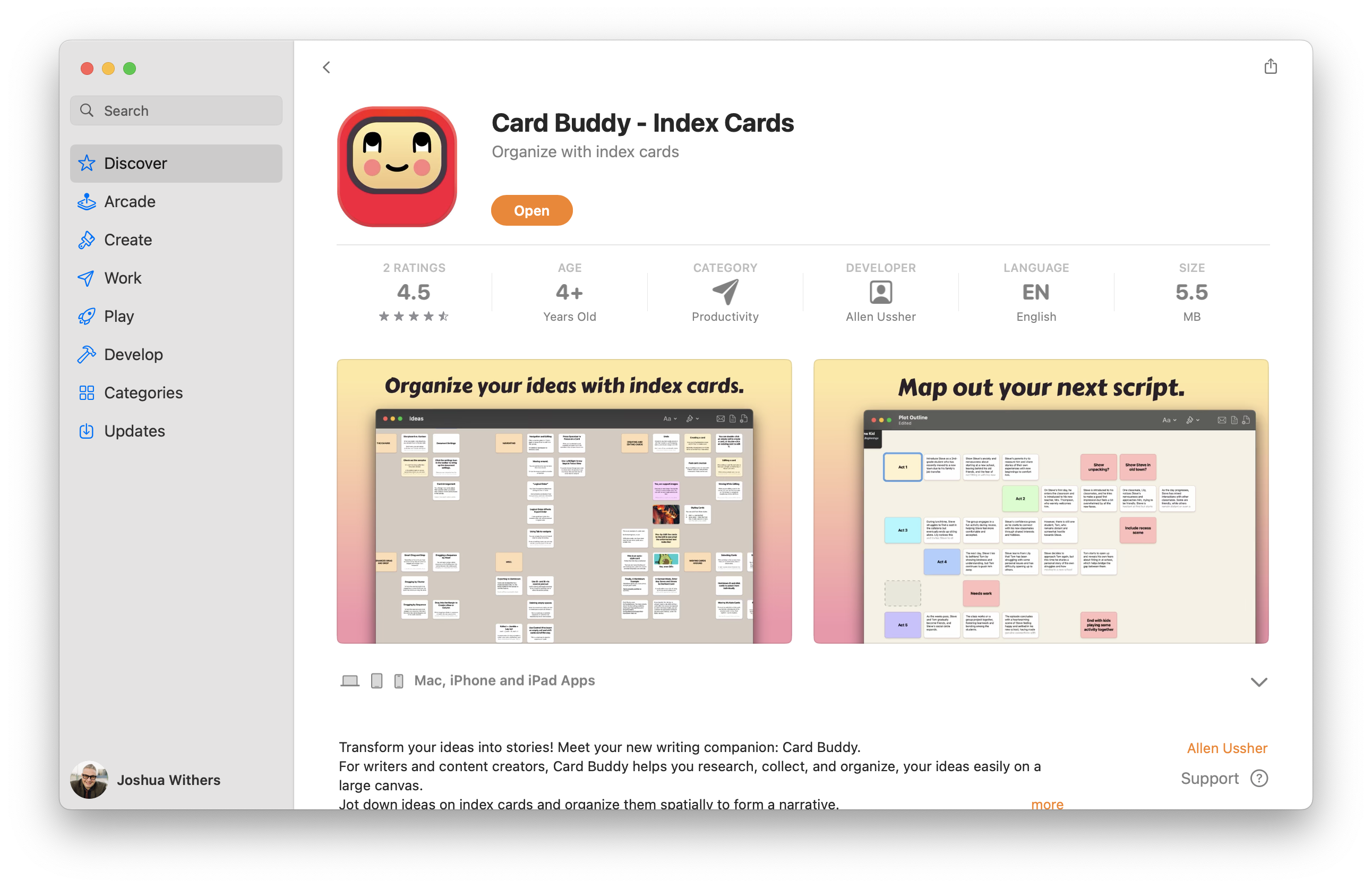 Card Buddy in the Mac App Store